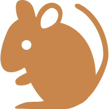 Brown Mouse Silhouette Design