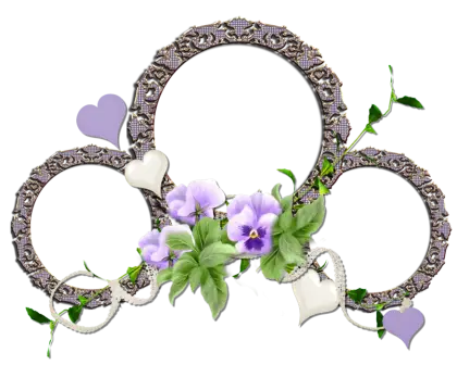 Decorative Photo Frame with Flowers and Hearts