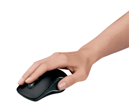 Hand Using Black Computer Mouse