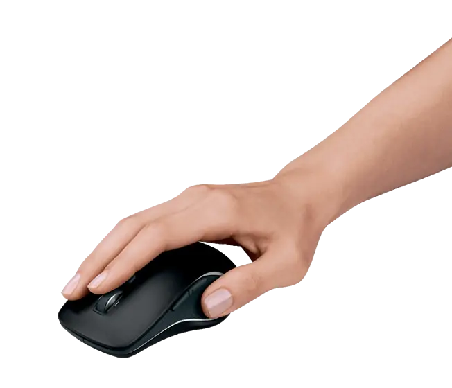 Hand Using Black Computer Mouse