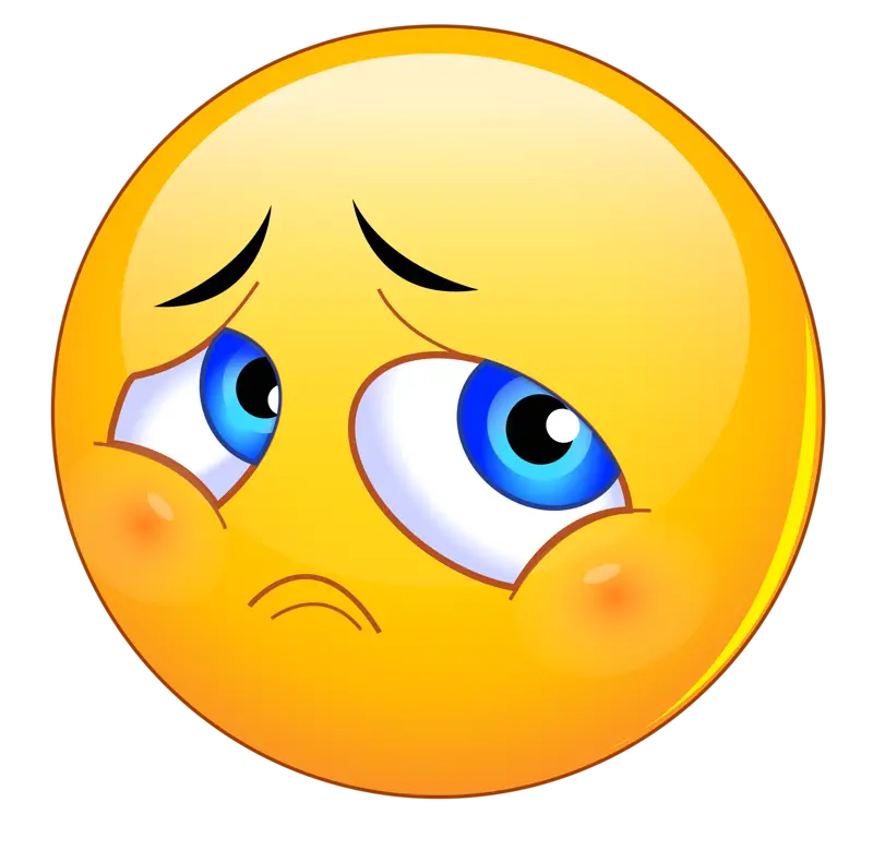 Sad Emoji with Teary Eyes
