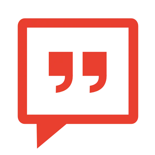 Red Quotation Marks in Speech Box Icon