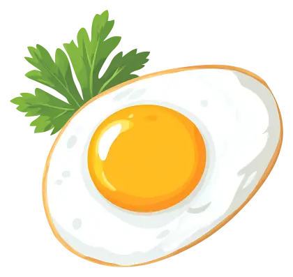 Fried Egg with Garnish Illustration