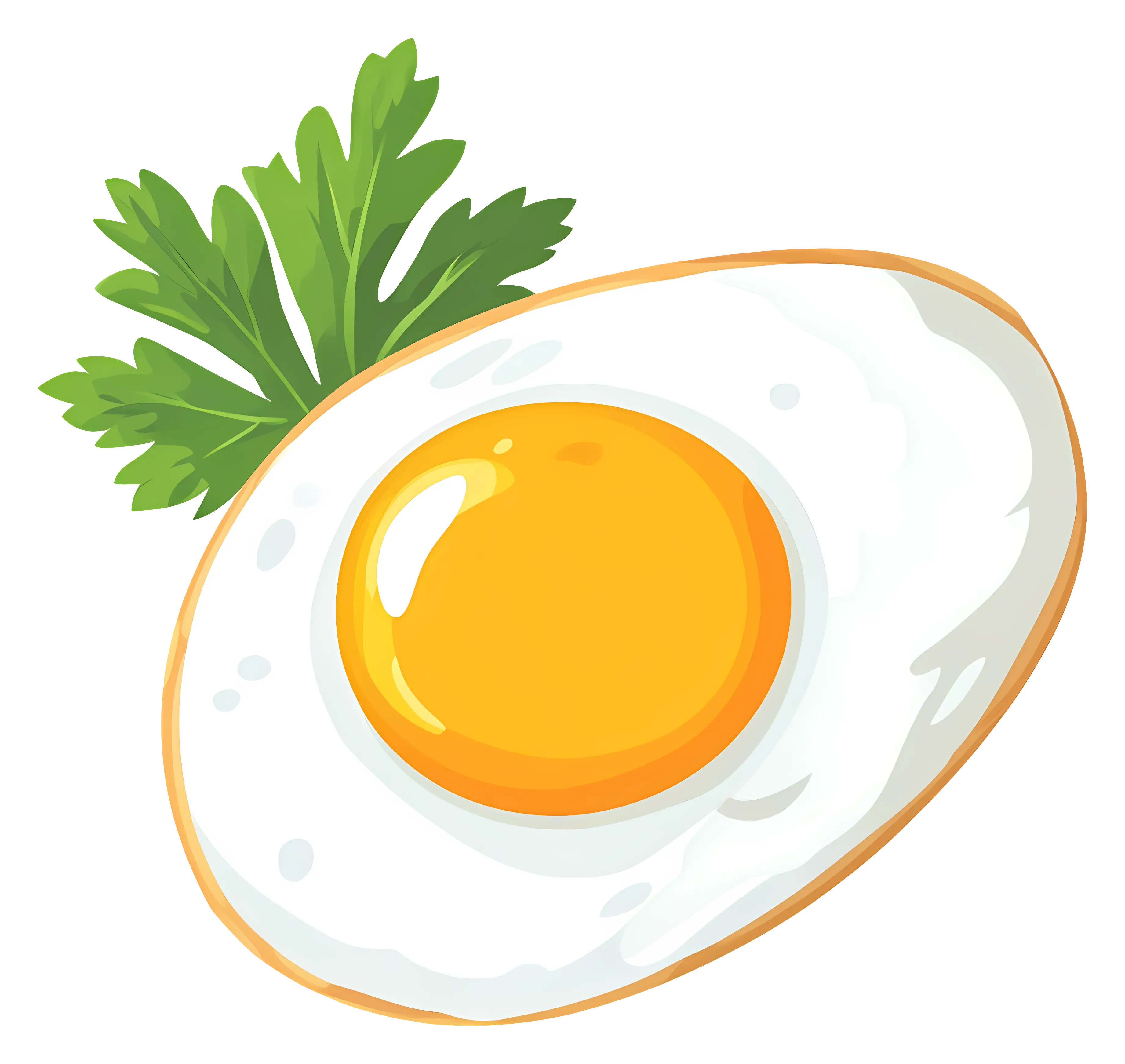 Fried Egg with Garnish Illustration