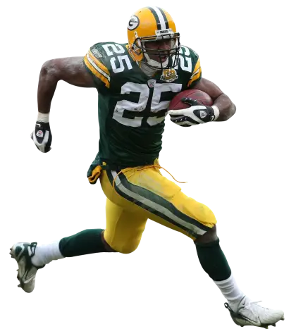 Football Player Running with Ball in Action