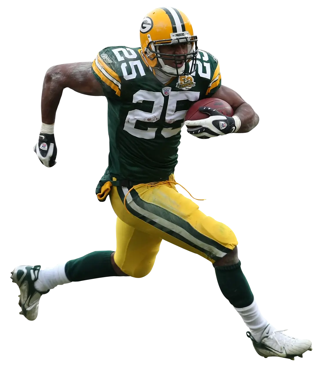 Football Player Running with Ball in Action