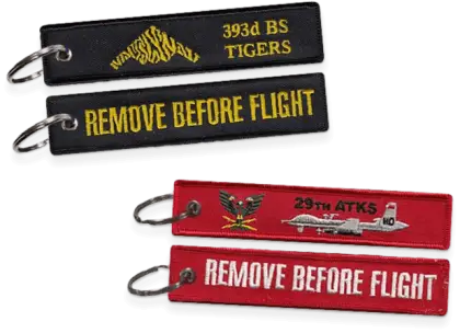 Remove Before Flight Keychains