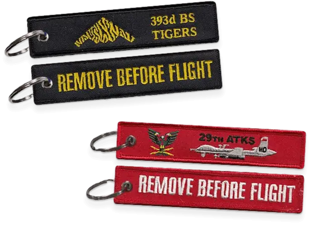Remove Before Flight Keychains