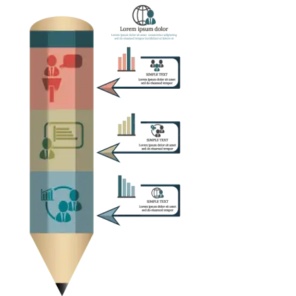 Infographic Pencil with Data Elements