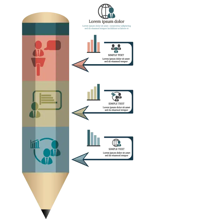 Infographic Pencil with Data Elements