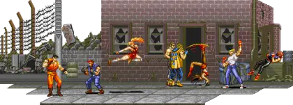 Classic Retro Video Game Fighting Scene