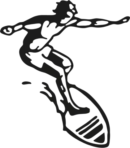 Black and White Surfer Illustration