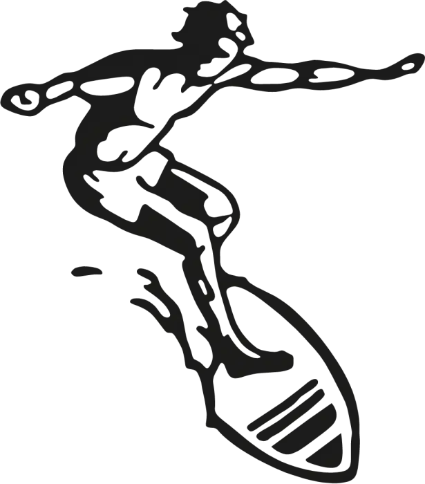 Black and White Surfer Illustration
