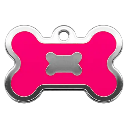 Pink Bone-Shaped Dog Tag