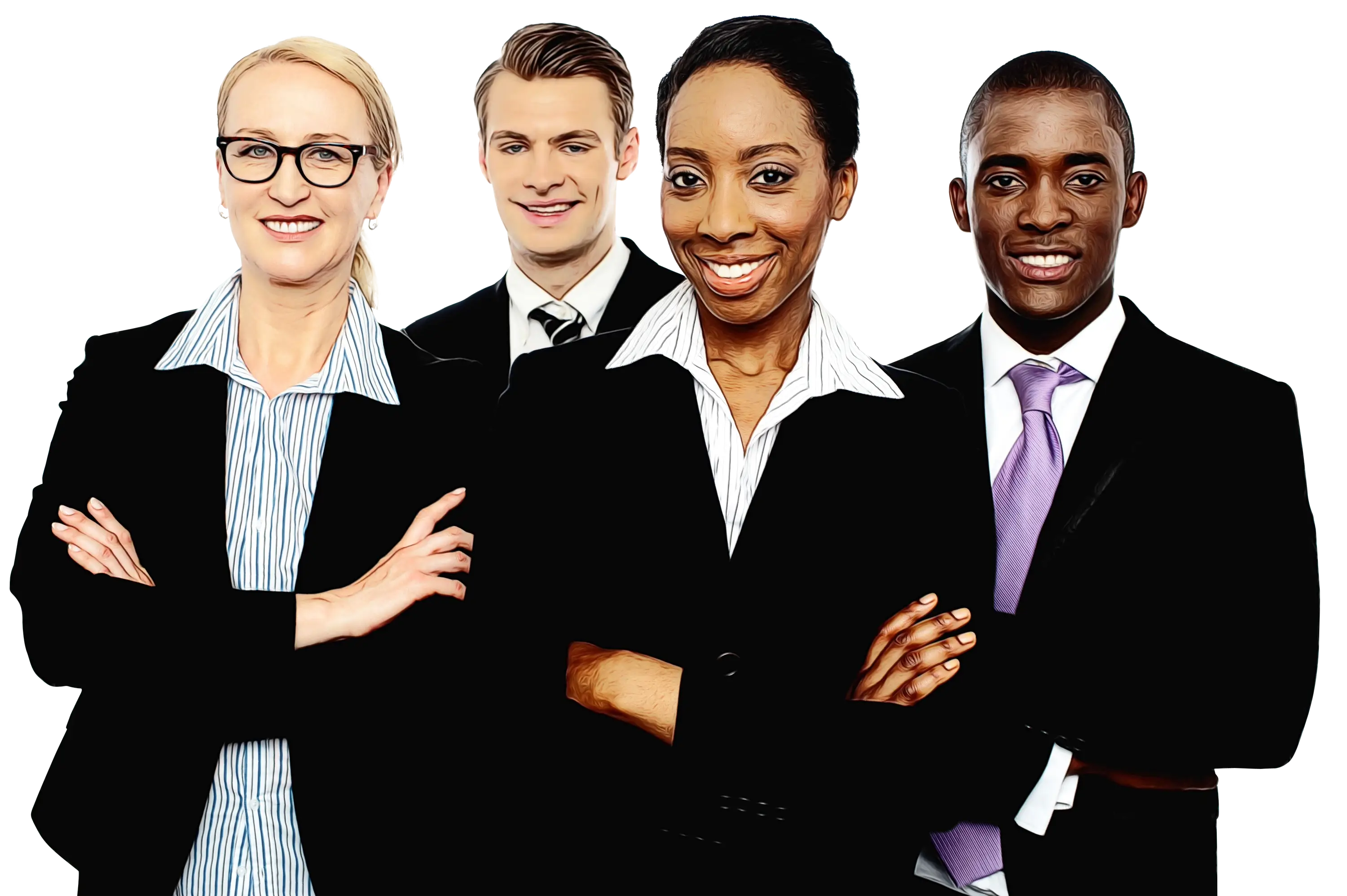Group of Professional Businesspeople in Formal Attire