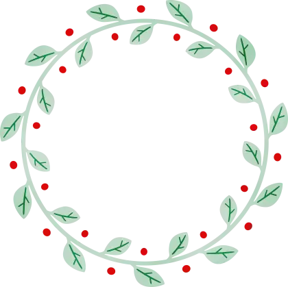 Leaf and Berry Circular Wreath Design