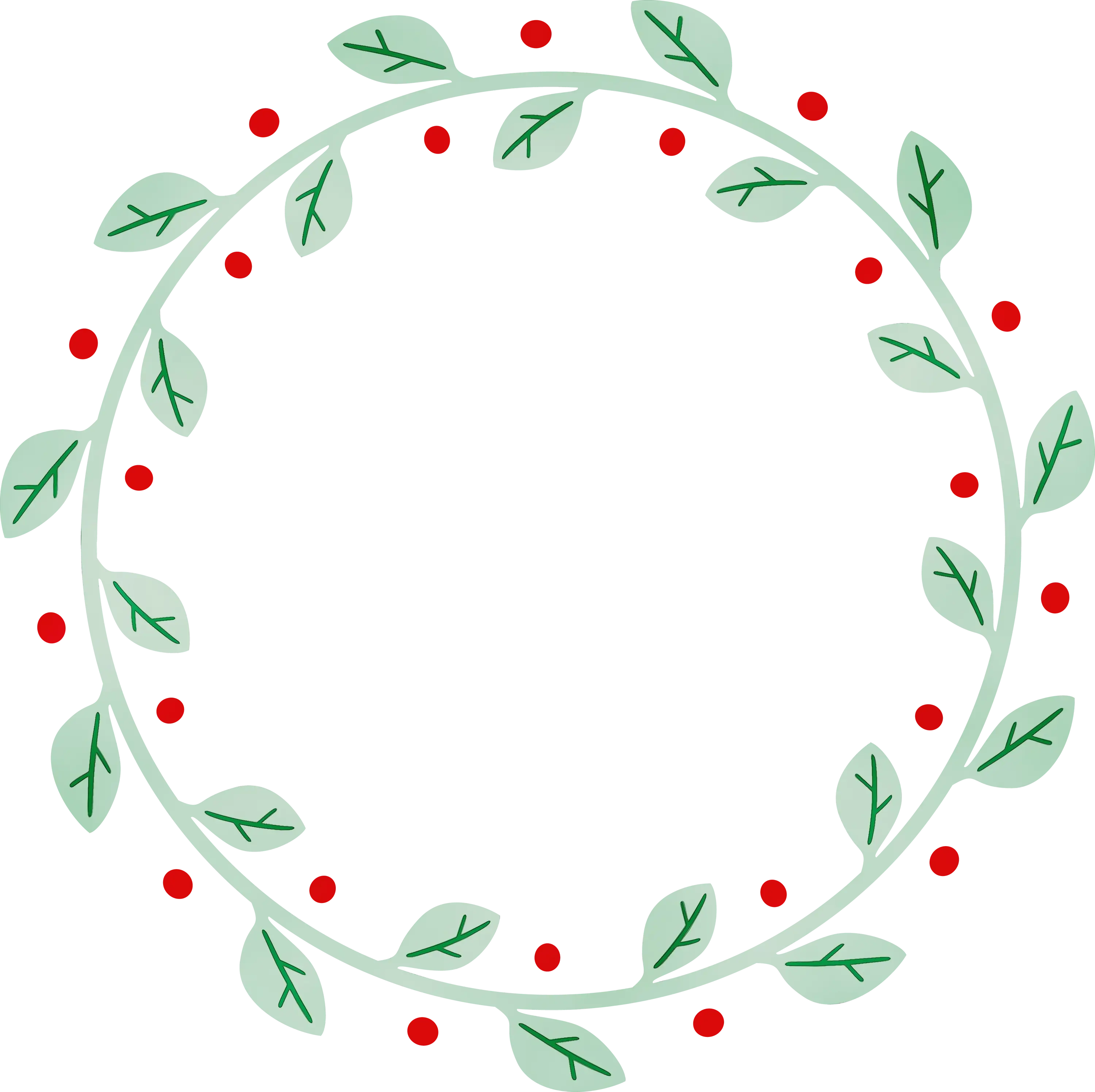 Leaf and Berry Circular Wreath Design