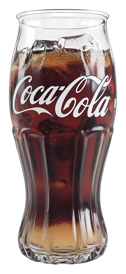 Refreshing Coca-Cola Glass with Ice