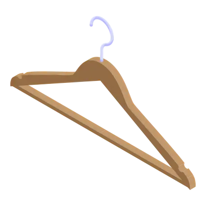 Wooden Coat Hanger Illustration