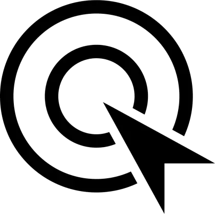 Black Target with Arrow Symbol
