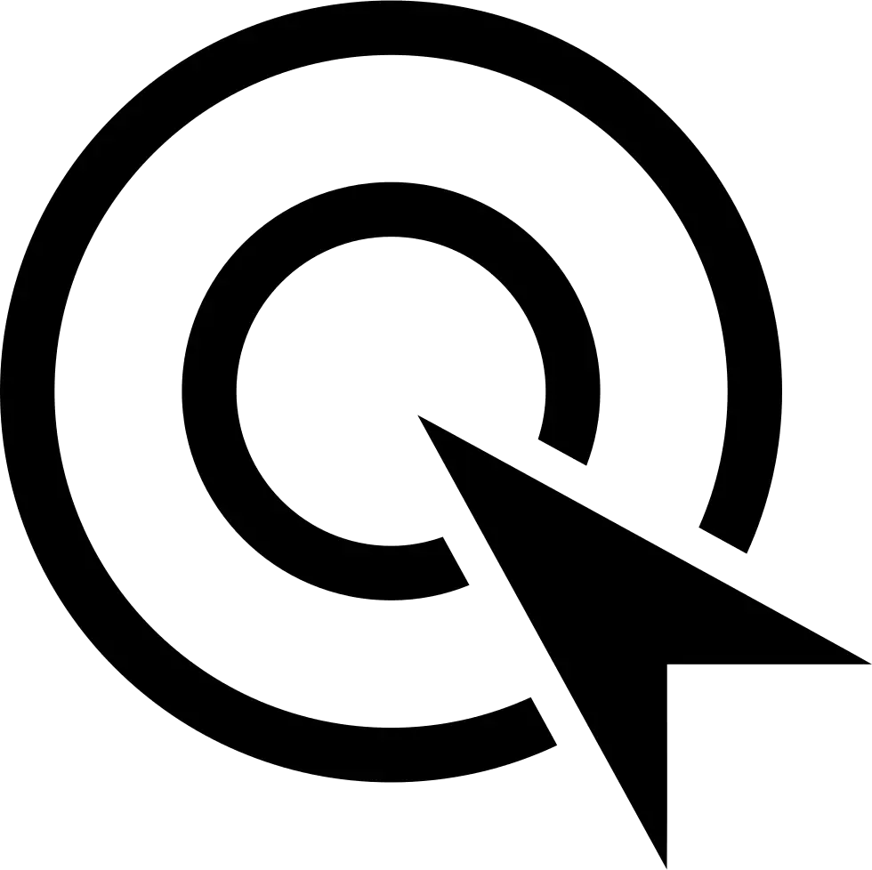 Black Target with Arrow Symbol