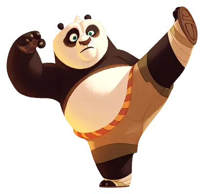 Martial Arts Panda in Action Pose