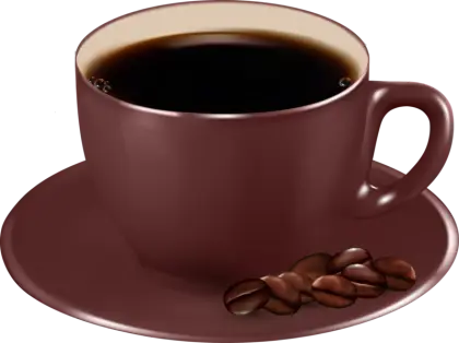 Brown Coffee Cup with Fresh Beans