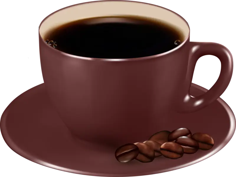 Brown Coffee Cup with Fresh Beans