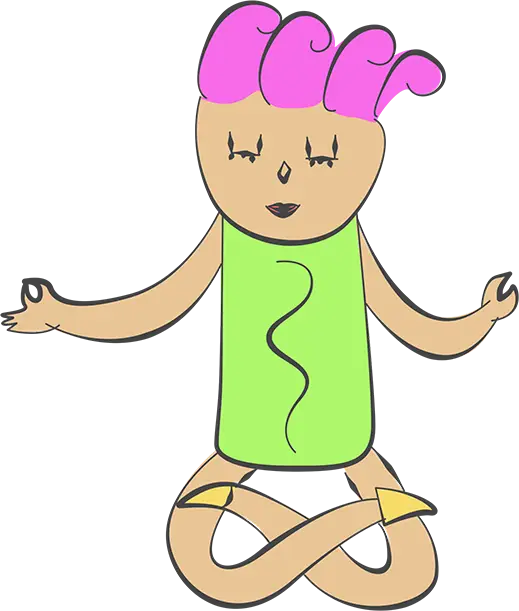 Meditating Cartoon Character
