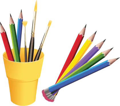 Colorful Art Supplies Illustration