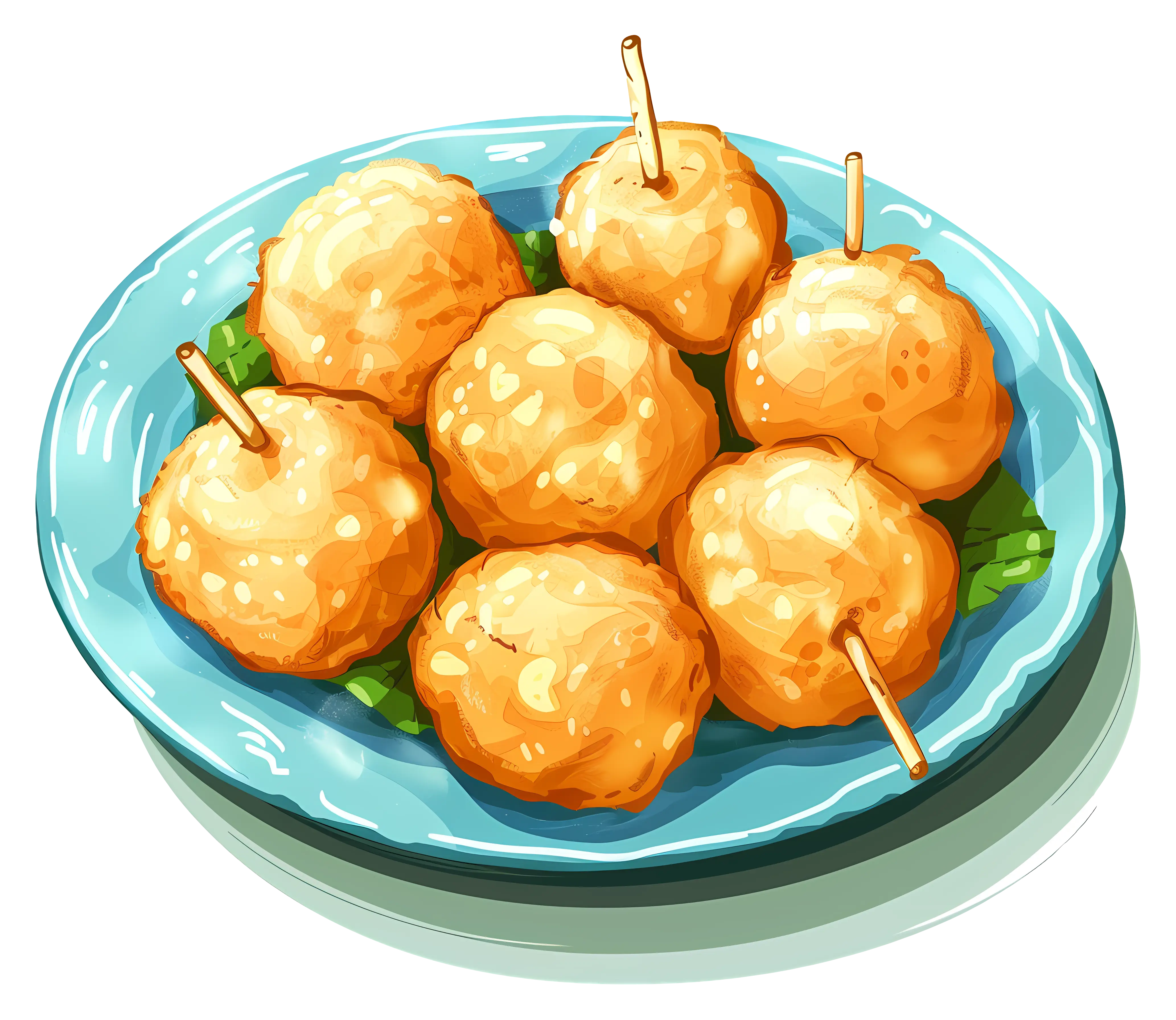 Plate of Fried Balls on Sticks