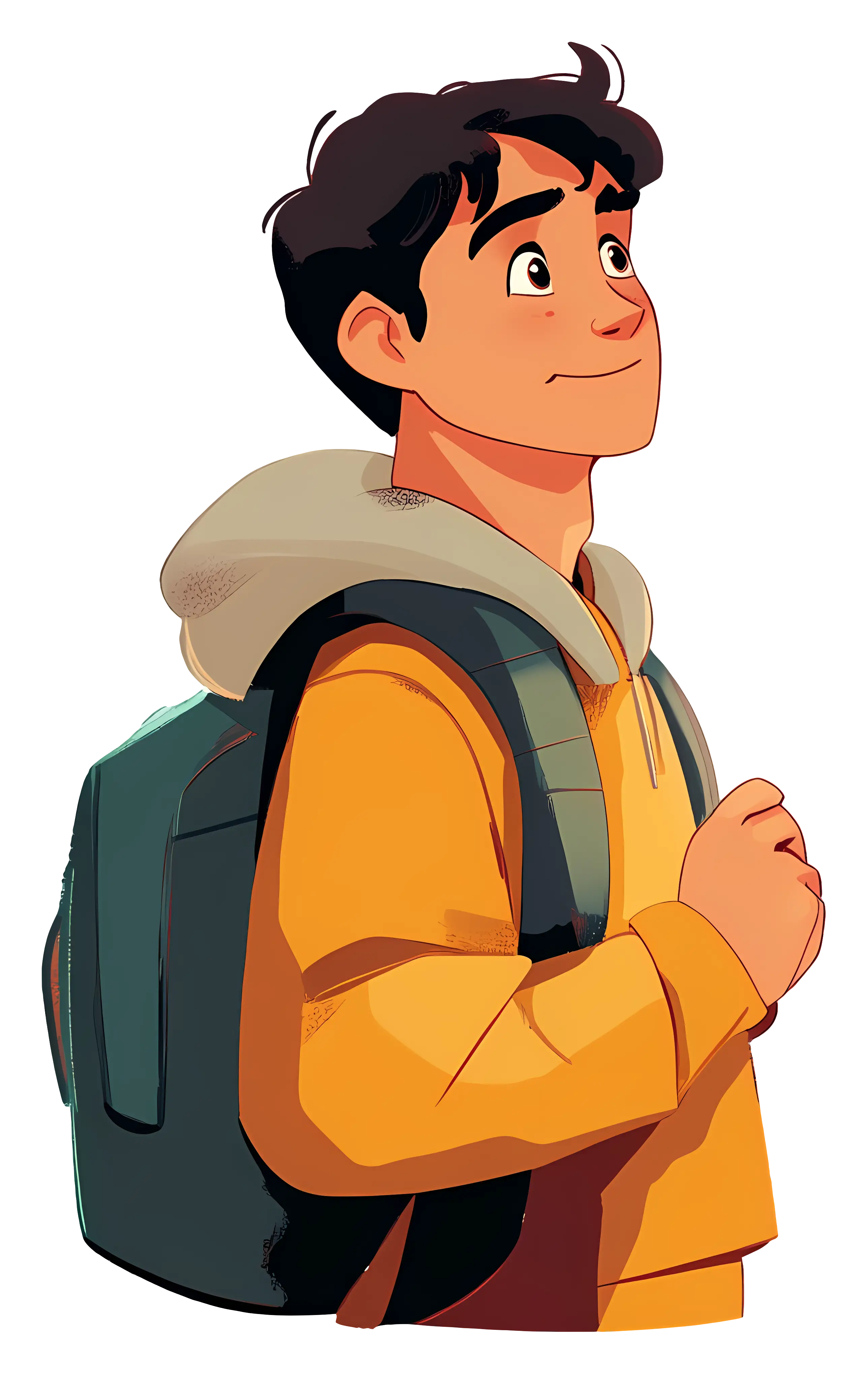 Young Student with Glasses and Backpack
