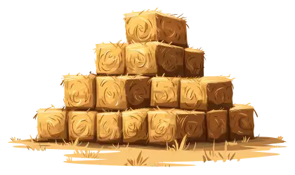 Stack of Hay Bales in Agricultural Setting