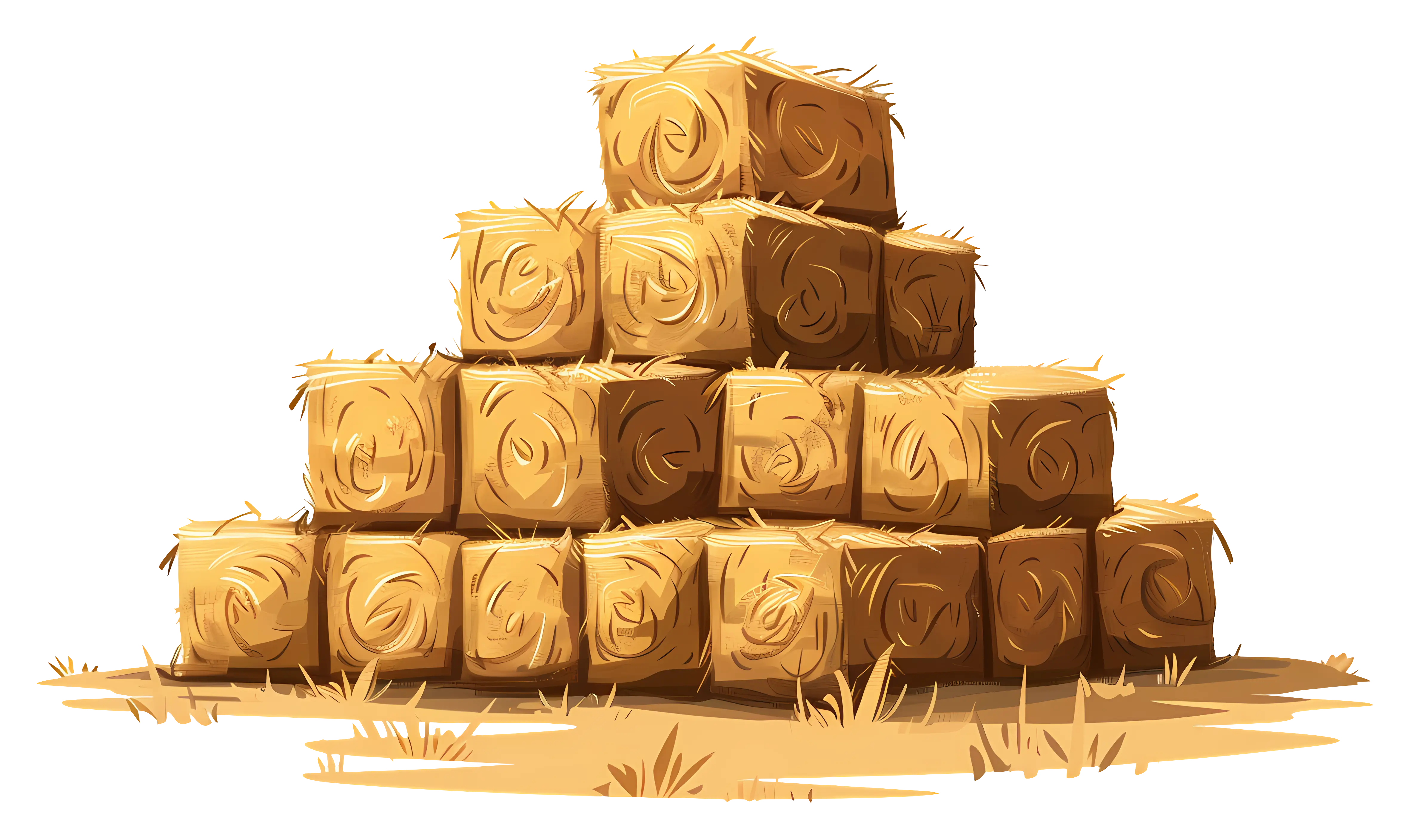 Stack of Hay Bales in Agricultural Setting