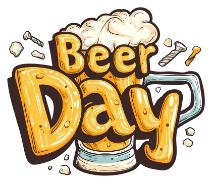 Beer Day Celebration Logo with Mug and Text