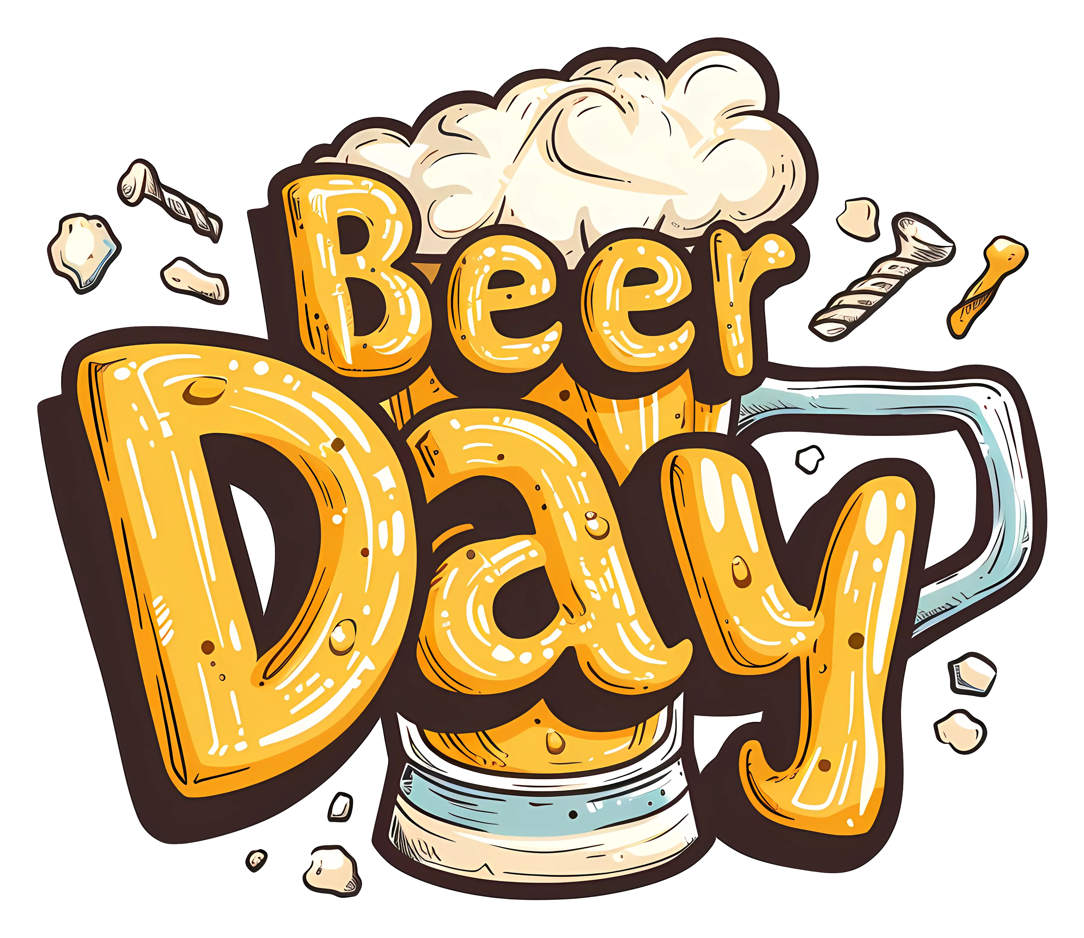 Beer Day Celebration Logo with Mug and Text