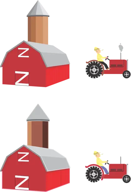 Red Barn and Tractor