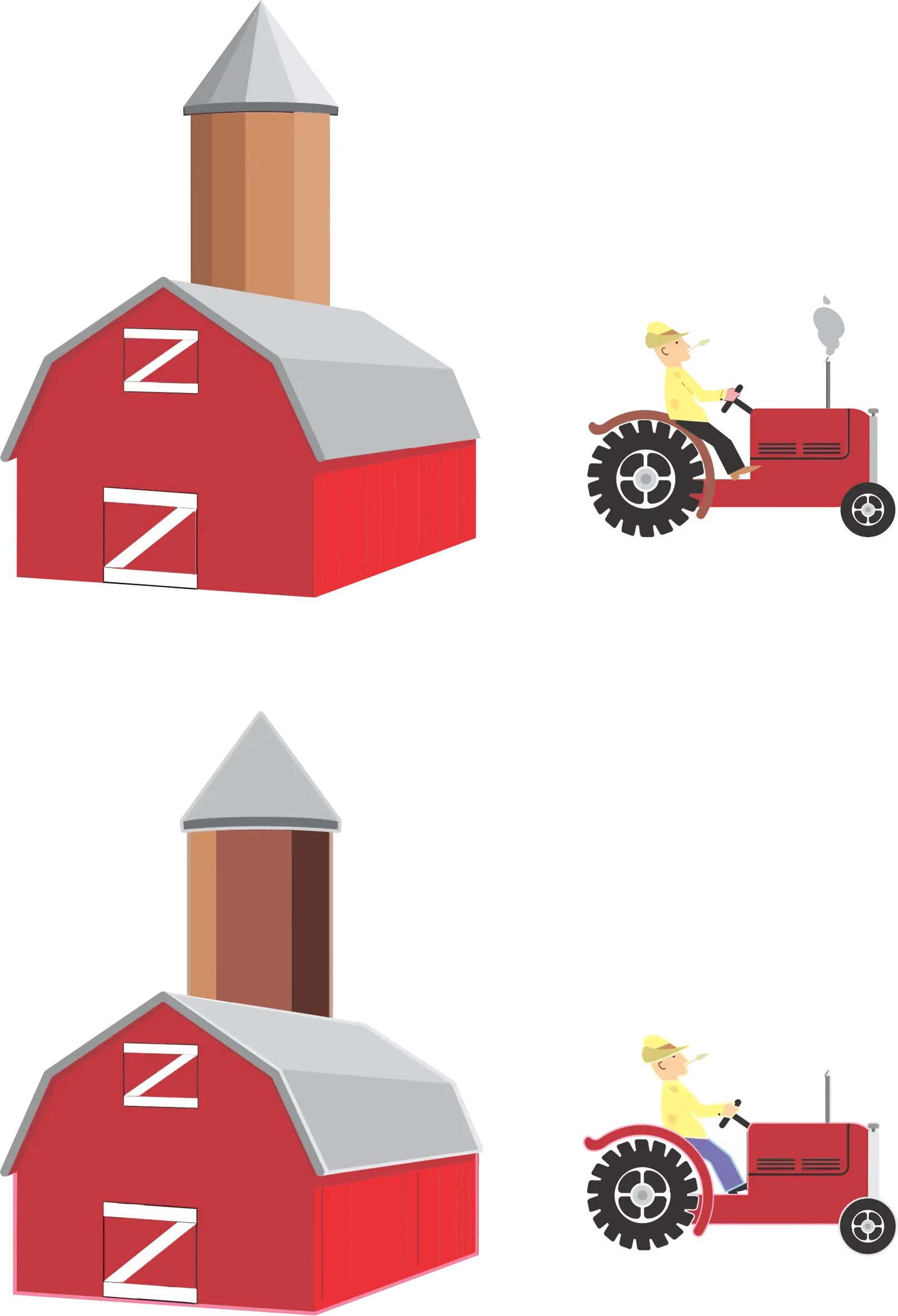 Red Barn and Tractor
