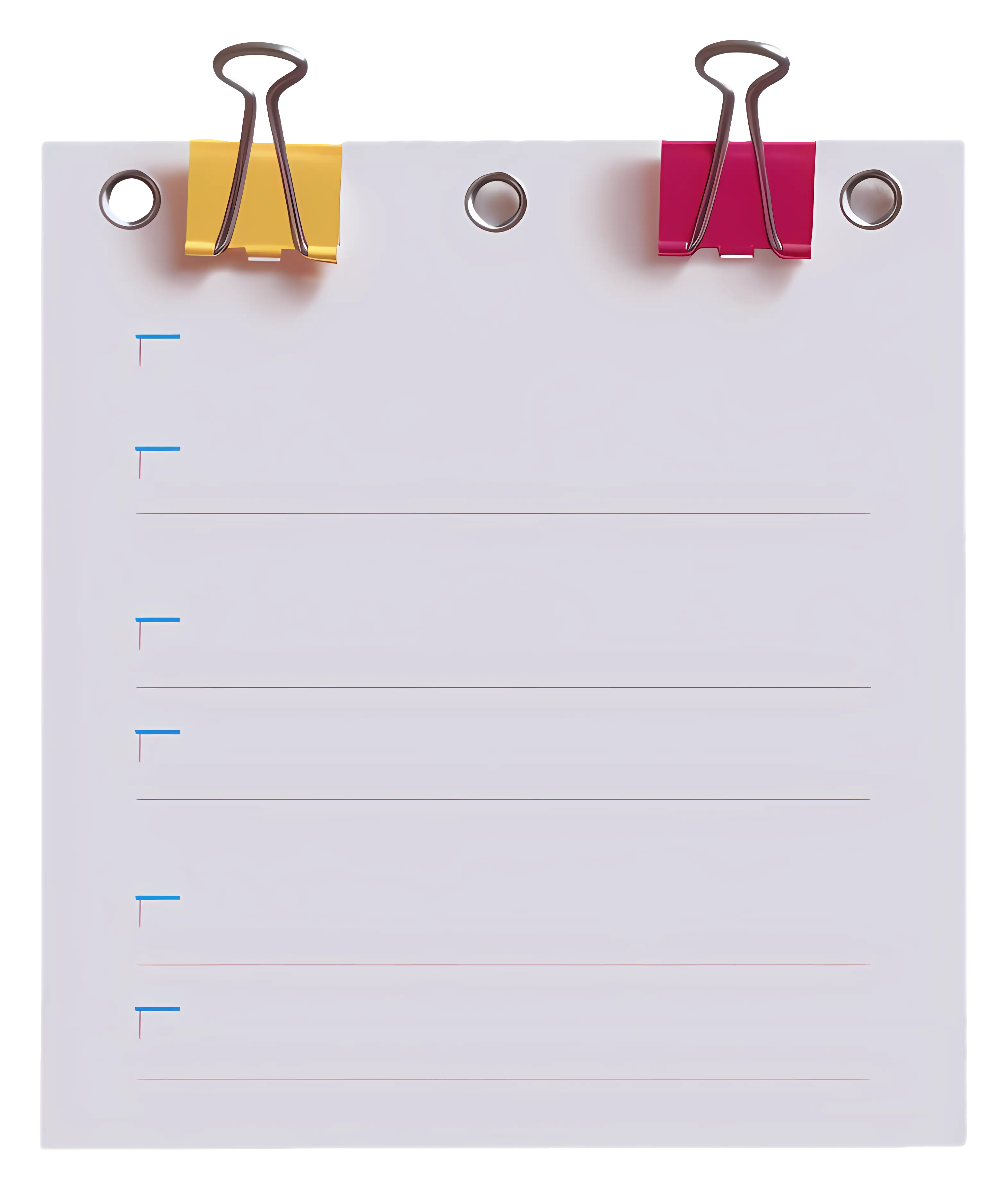 Lined Paper with Clips