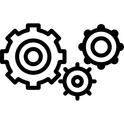 Black and White Gears Icons