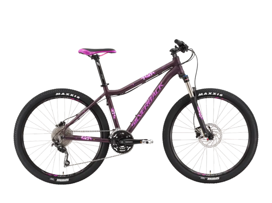 Purple Mountain Bike with Black Tires