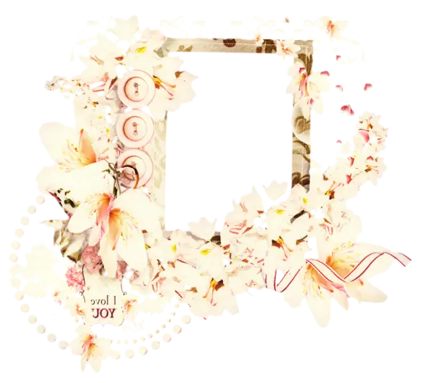 Decorative Frame with Flowers and Buttons