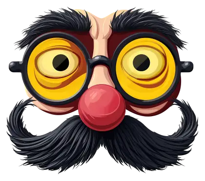 Funny Cartoon Disguise Glasses with Red Nose