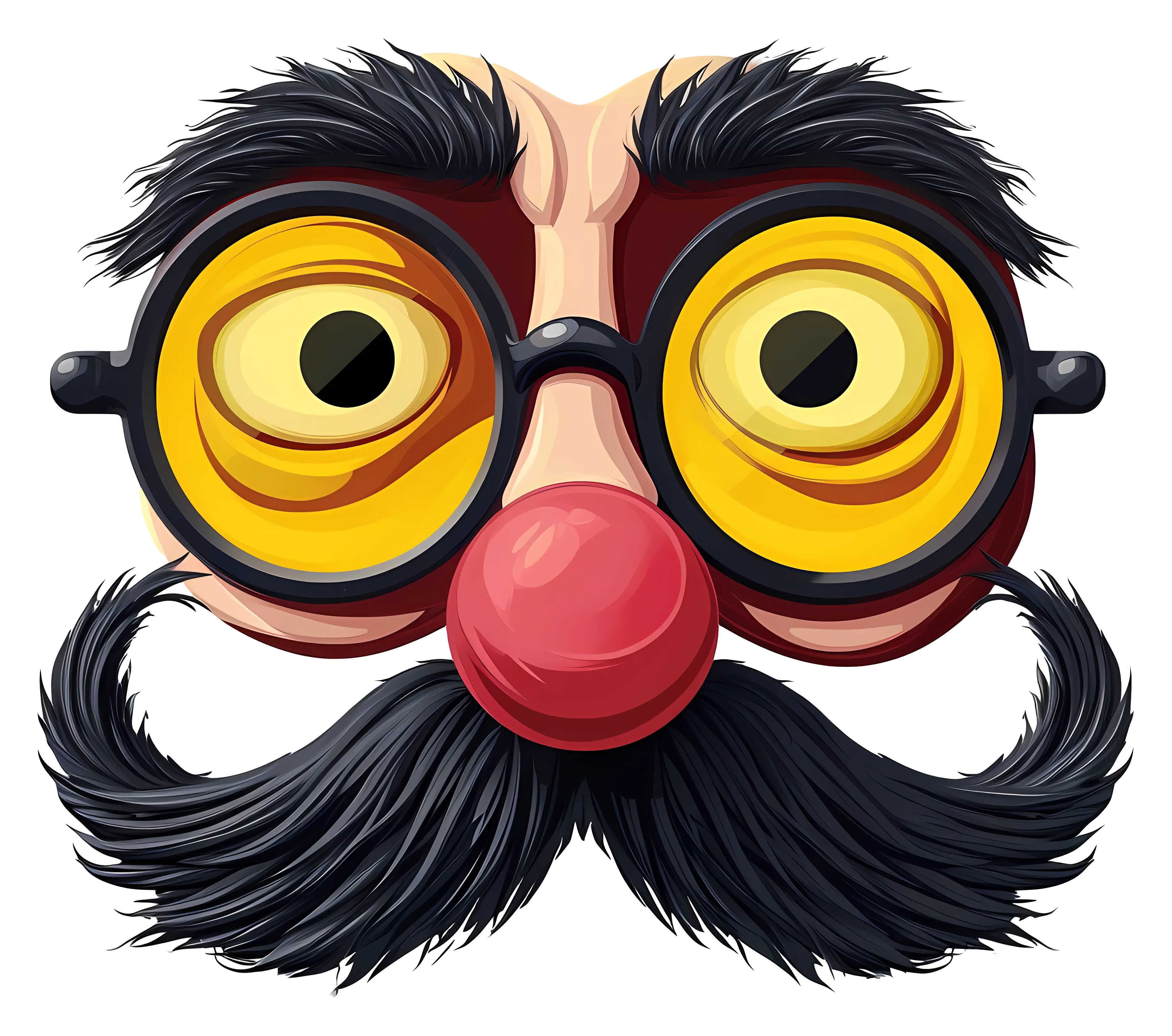 Funny Cartoon Disguise Glasses with Red Nose