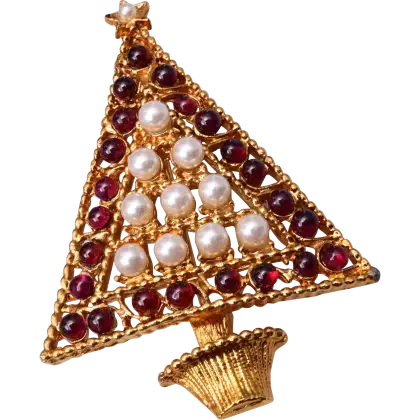 Festive Christmas Tree Brooch