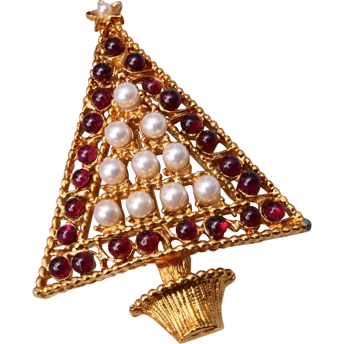 Festive Christmas Tree Brooch