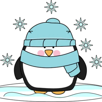 Cute Cartoon Penguin in Winter Attire
