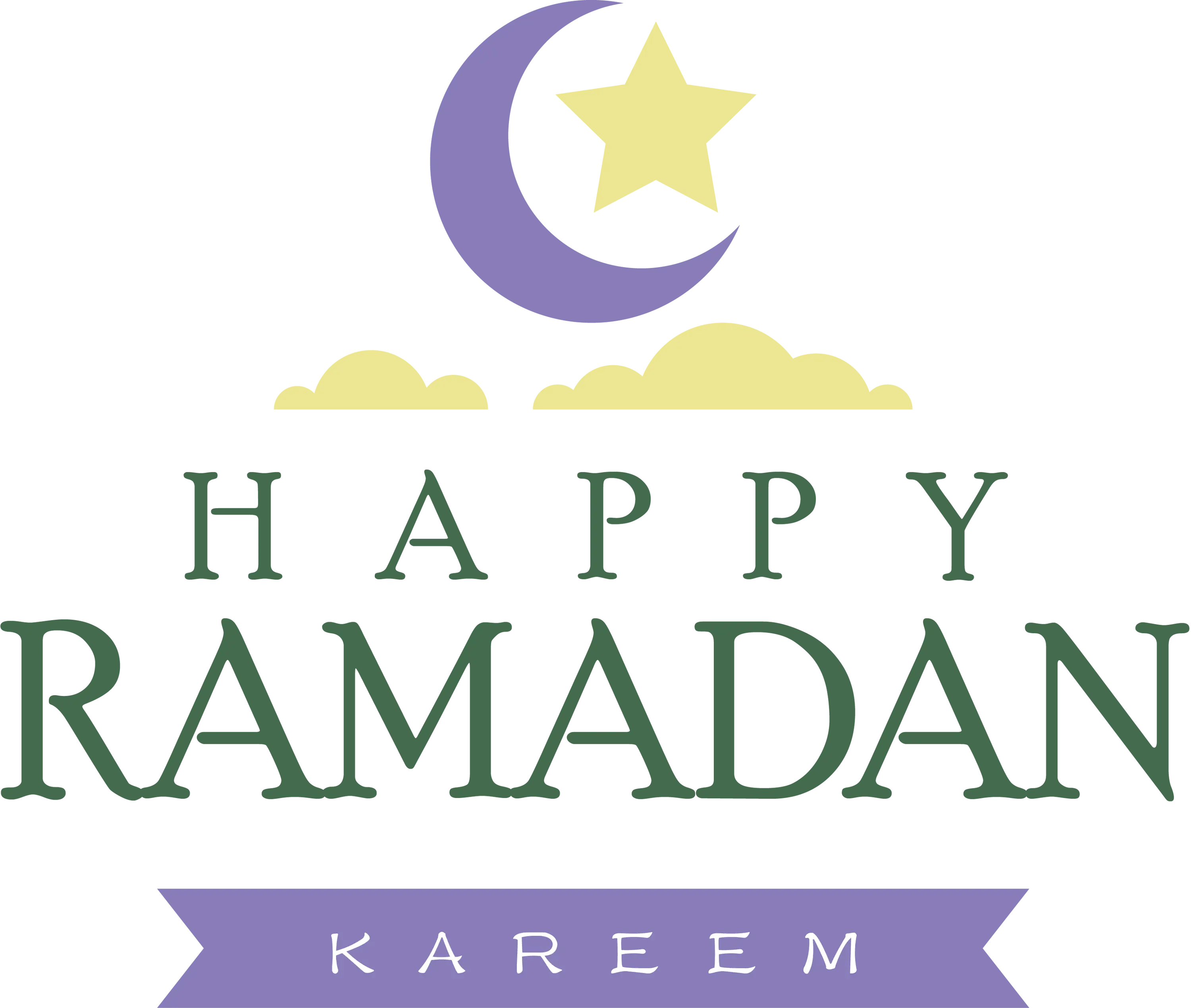 Crescent Moon Happy Ramadan Kareem Design