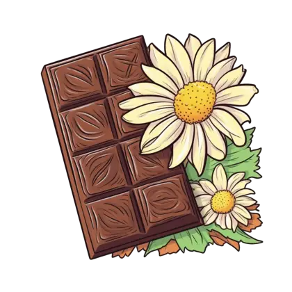 Chocolate Bar with Daisy Illustration