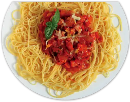 Spaghetti with Tomato Sauce on a Plate